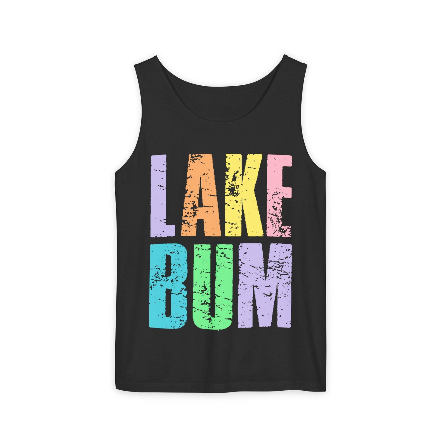 Lake Bum Tank Top — Bright Retro Lakeside Graphic Tank