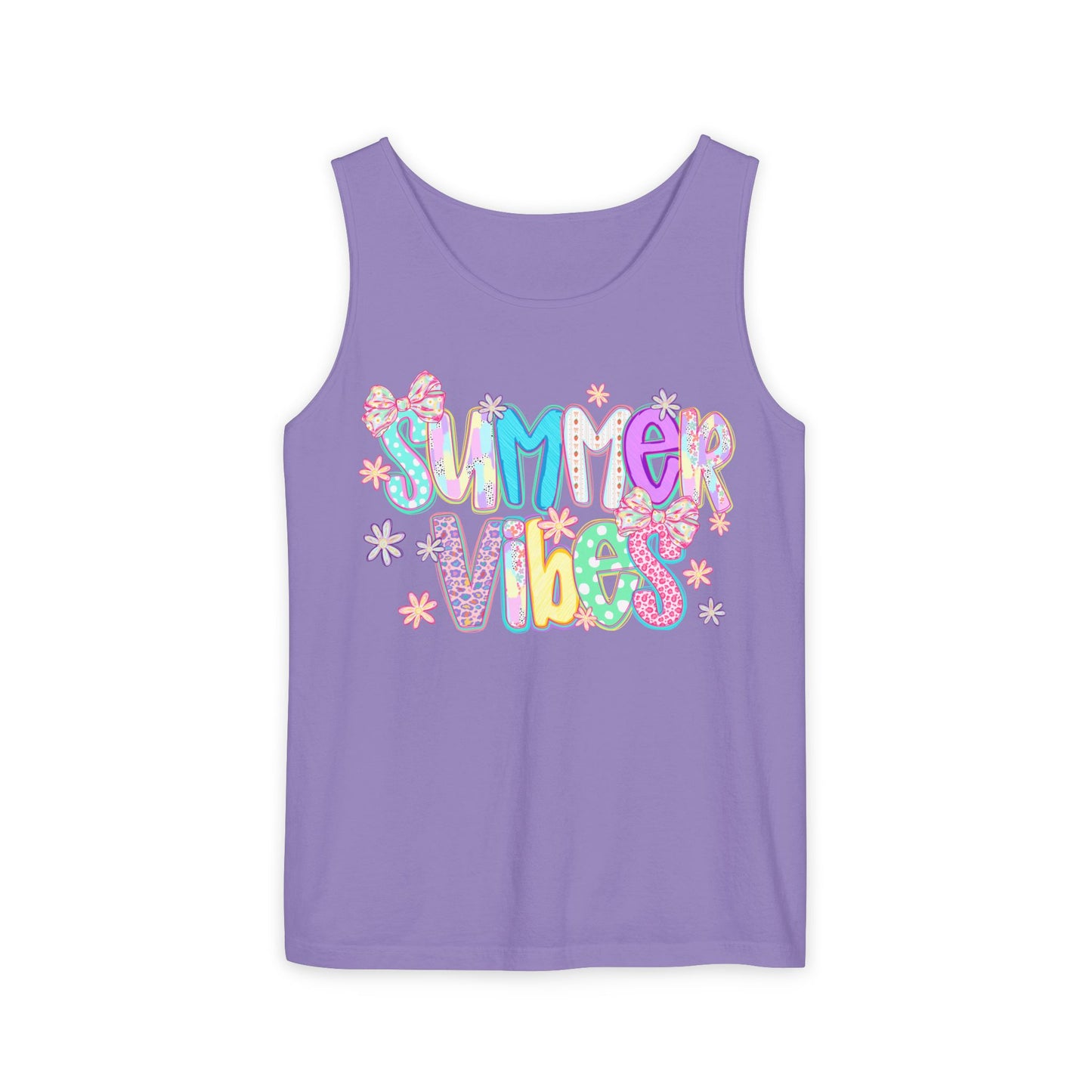 Summer Vibes Tank Top — Colorful Retro Graphic Beach Shirt