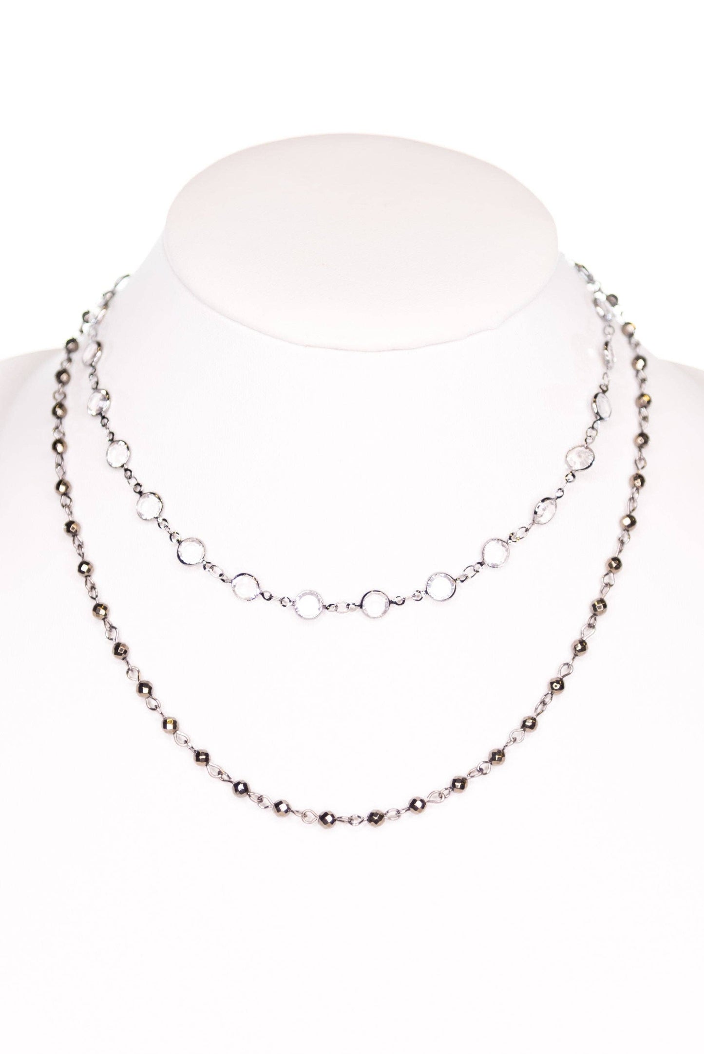 Kadee Necklace in Clear/Hematite