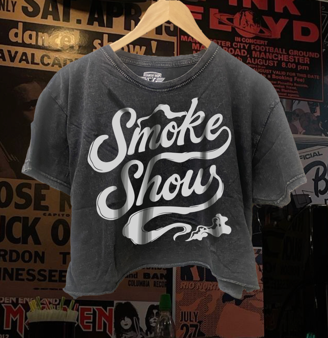 Smoke Show 90's Cropped Acid wash T-shirt