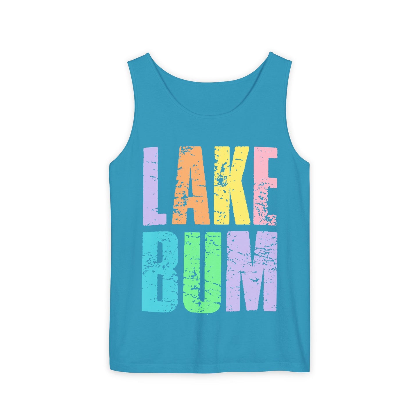 Lake Bum Tank Top — Bright Retro Lakeside Graphic Tank