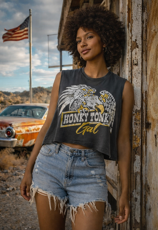 Honky Tonk Gal Muscle Crop Top