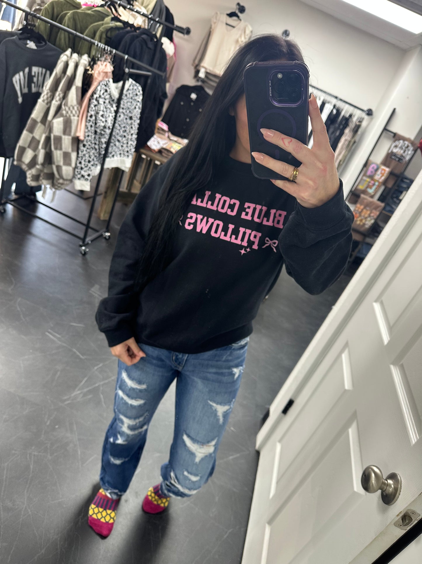 Blue Collar Pillows Sweatshirt 