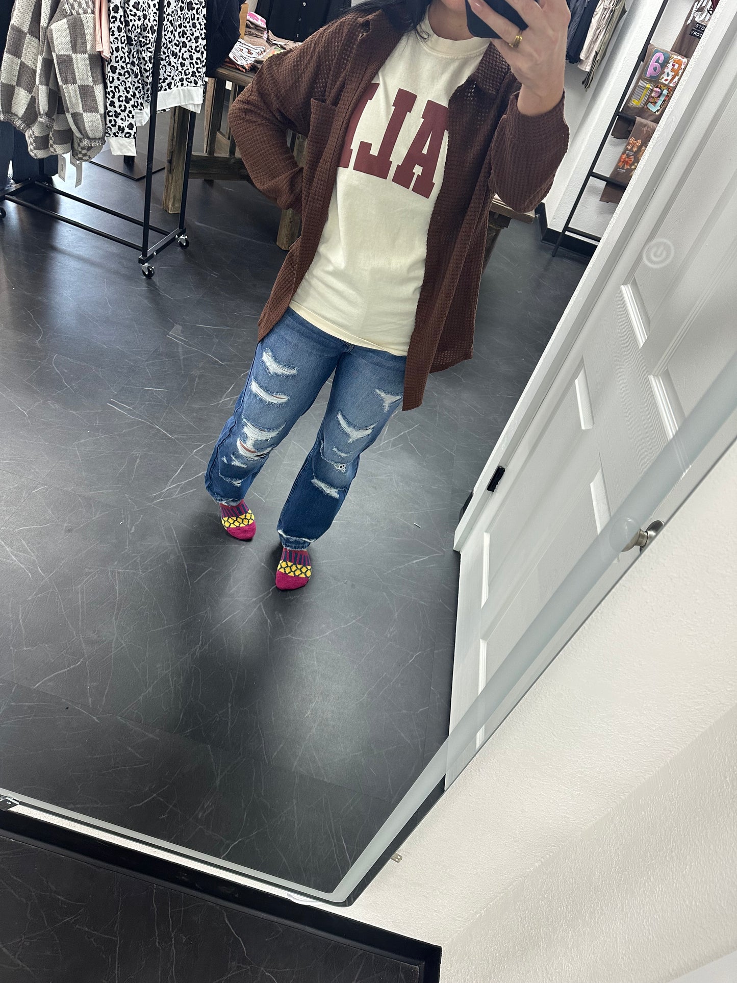 Waffle Knit Button-Up Shirt – Casual Fall Cardigan