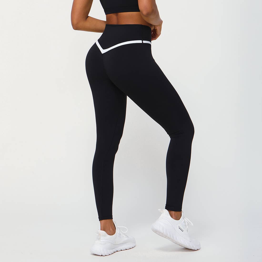 Women Color Block Fitness Cross Waist Sport Yoga Leggings