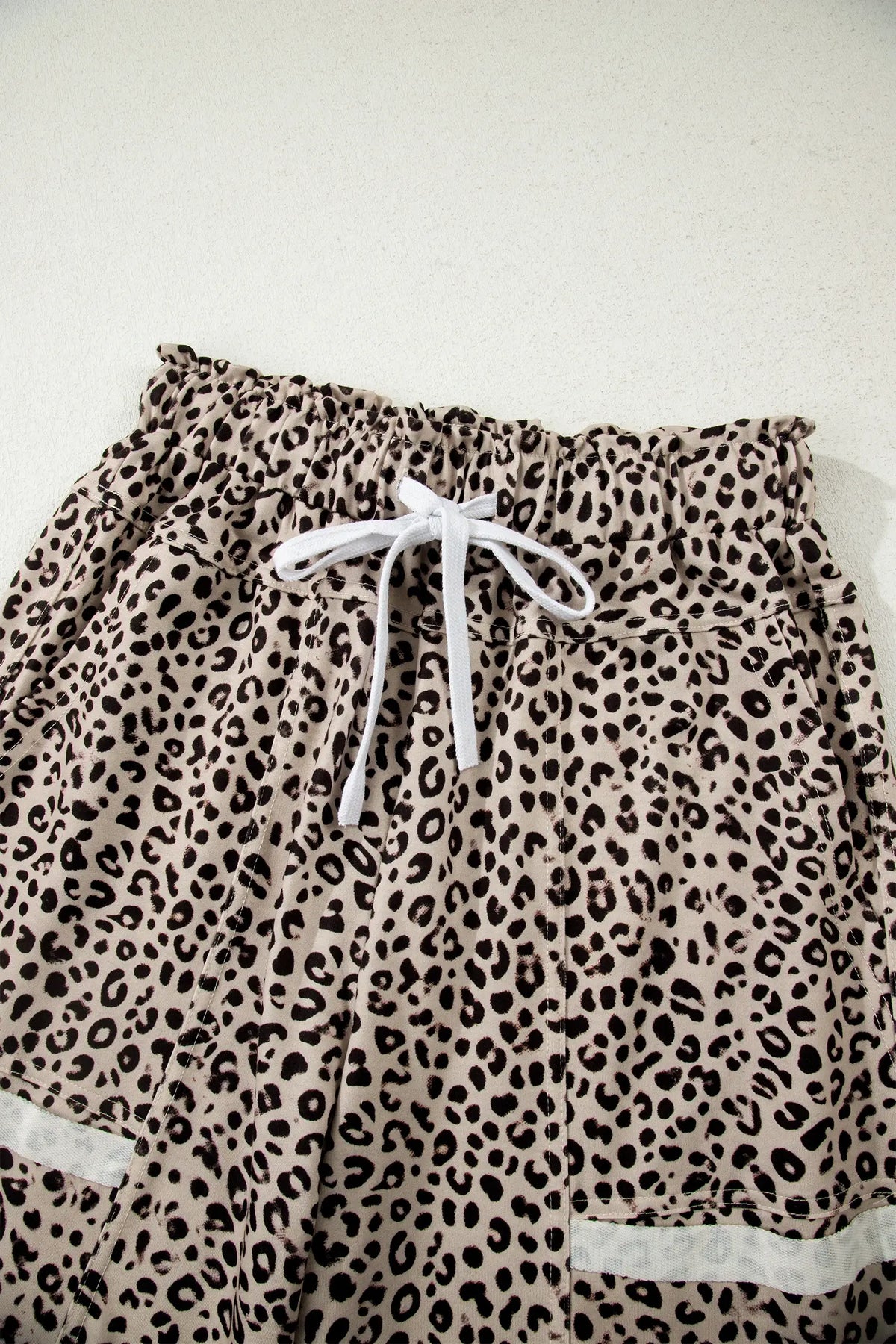 Animal Print Wide Leg Terry Knit Pants