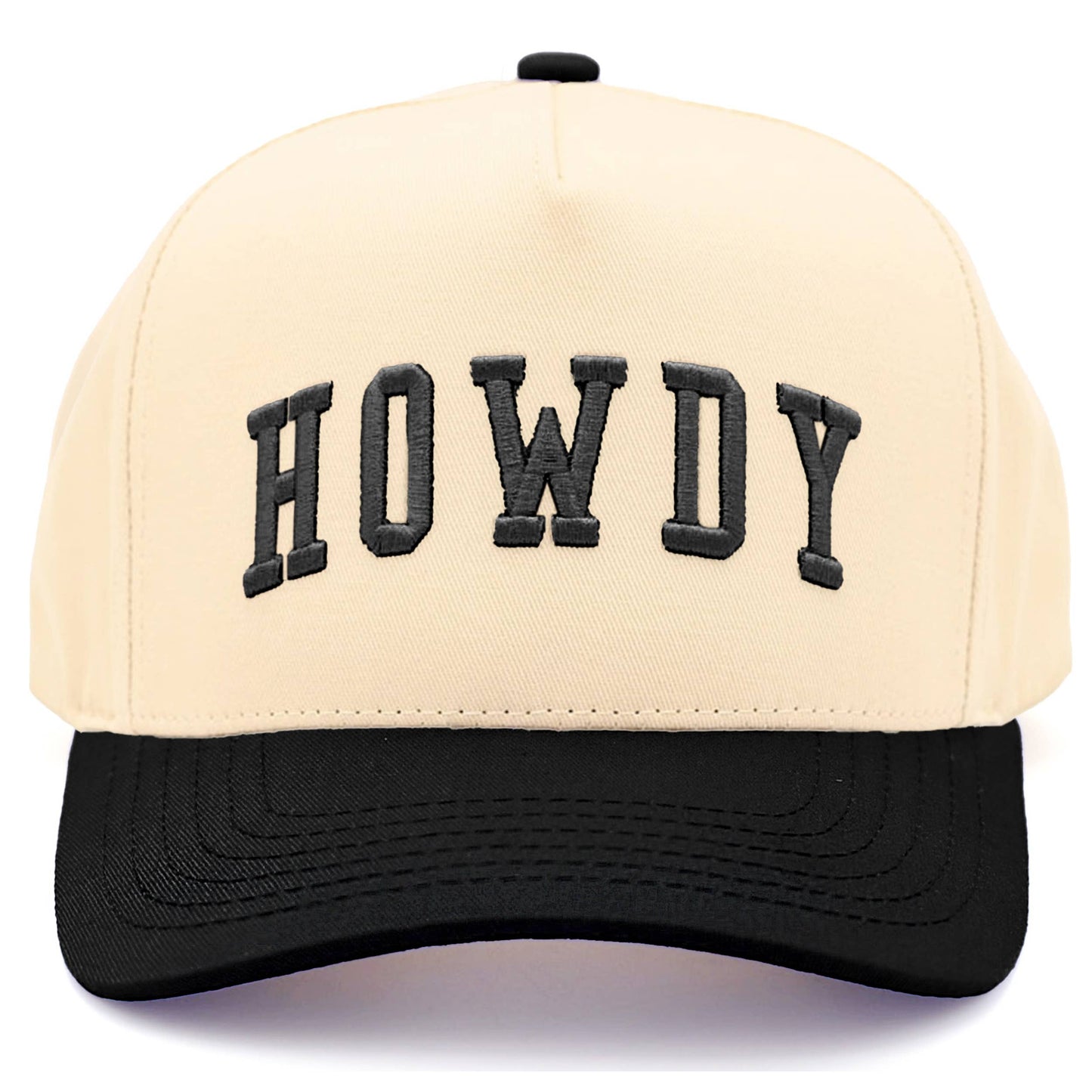C.C HOWDY Letter Embroidered Two Tone Trucker Cap