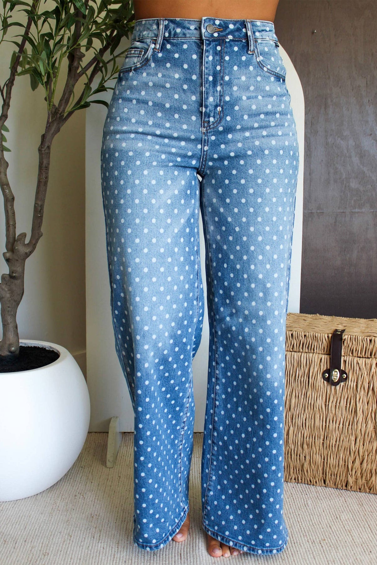 LDC Polka Dot High Waist Shift Jeans